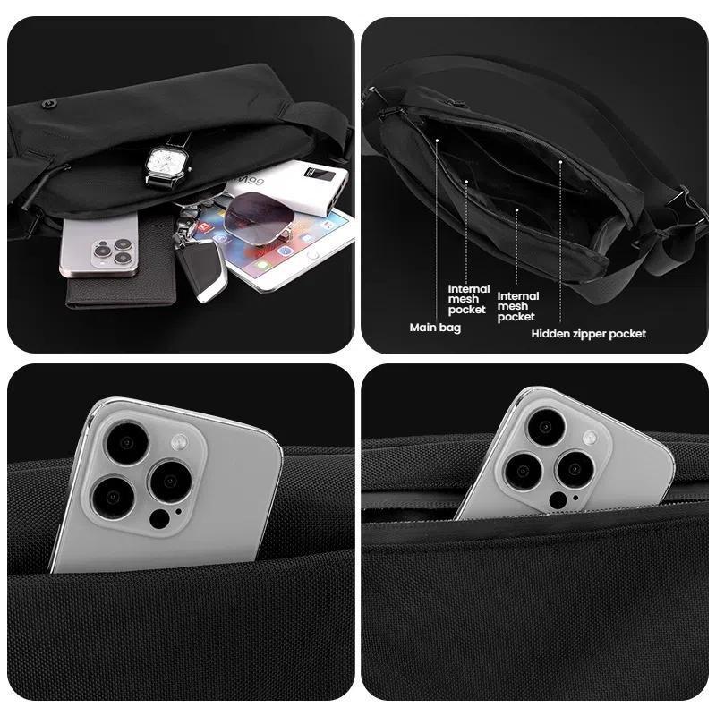 Men Cycling Chest Bag Casual Messenger Pack - Grey 5