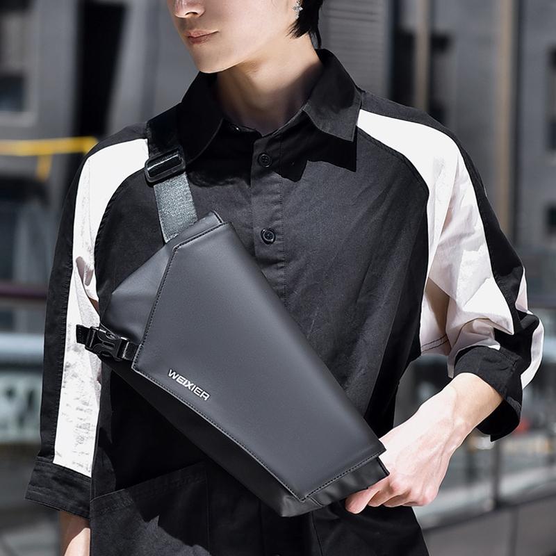 Waterproof Men Crossbody Backpack Gray 10