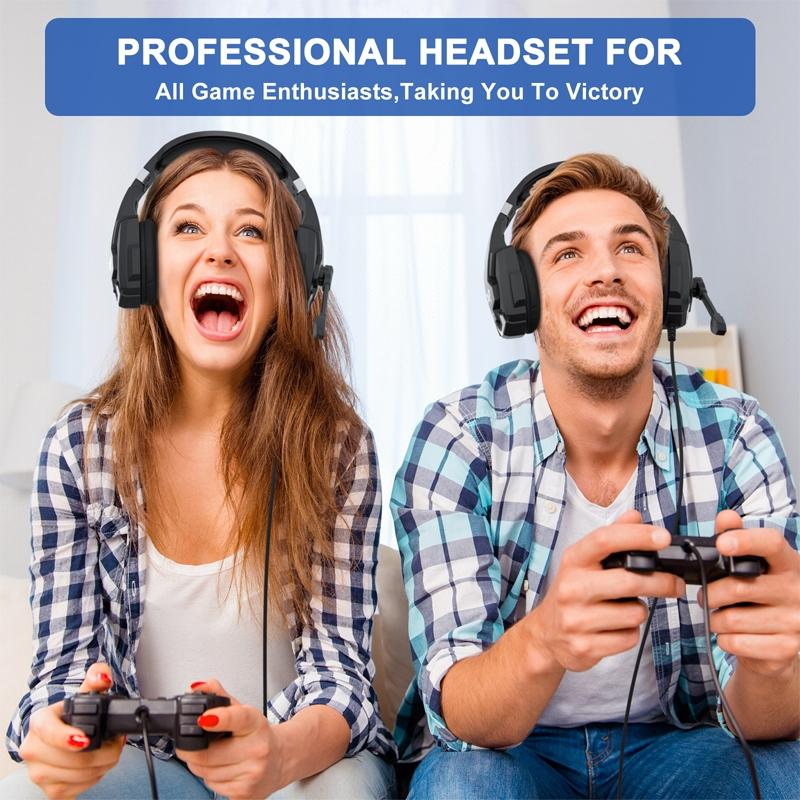2.1M Gaming Headset With Mic Kotion Each G9000 Plus - Black White 9