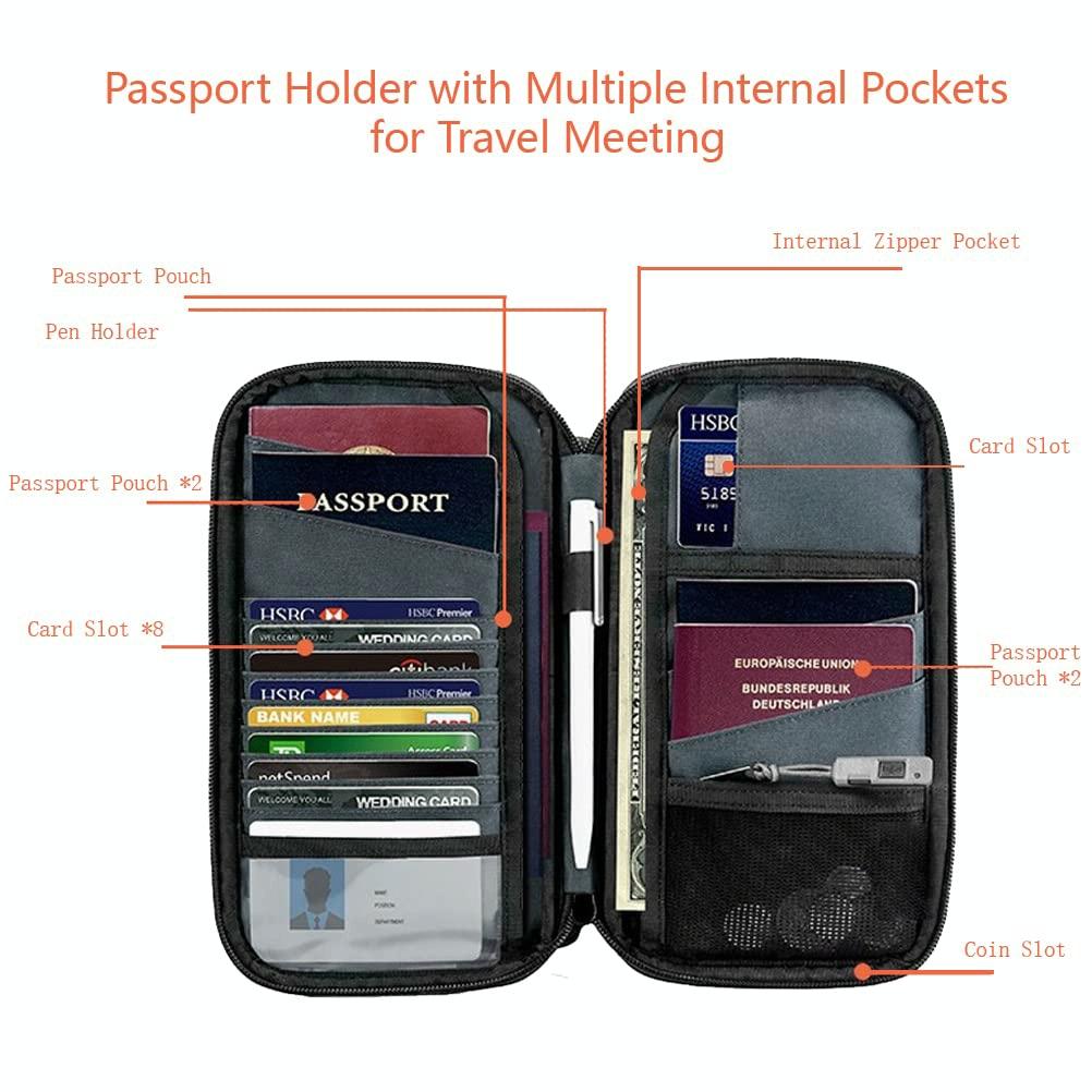 Rfid Travel Passport & Card Holder - Secure - Black 8