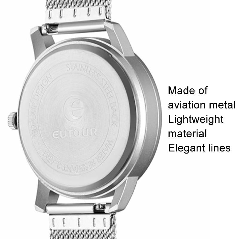 Stainless Steel Men Quartz Watch with Magnetic Strap - 40mm - Silver 5