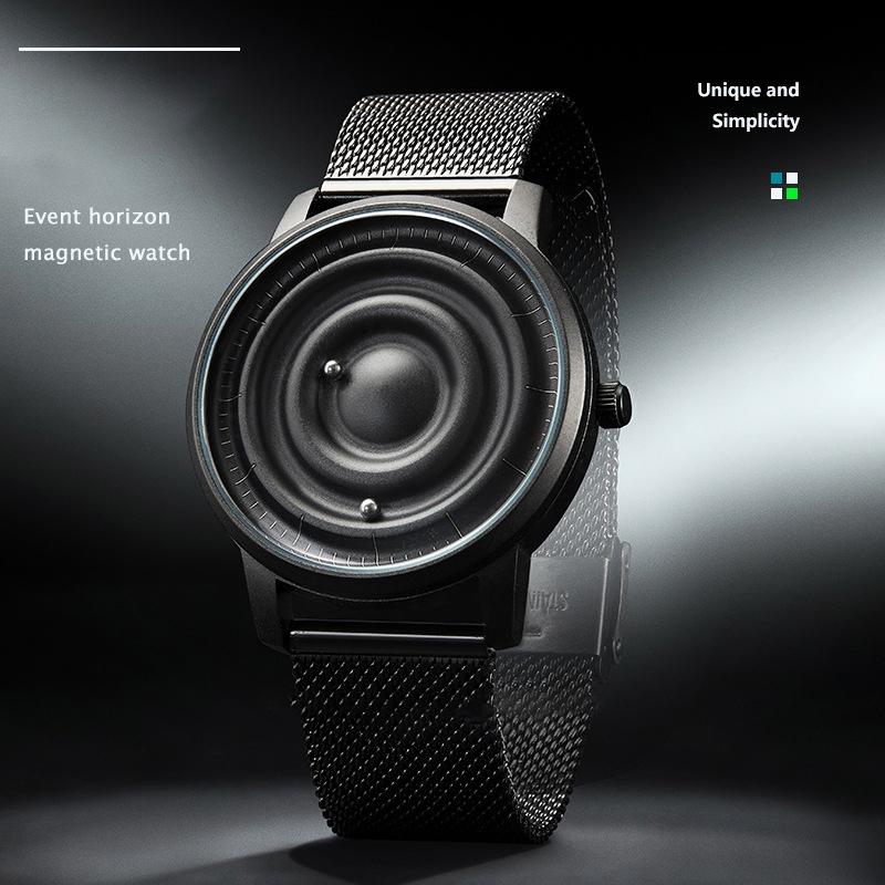 Stainless Steel Men Quartz Watch with Magnetic Strap - 40mm - Silver 9