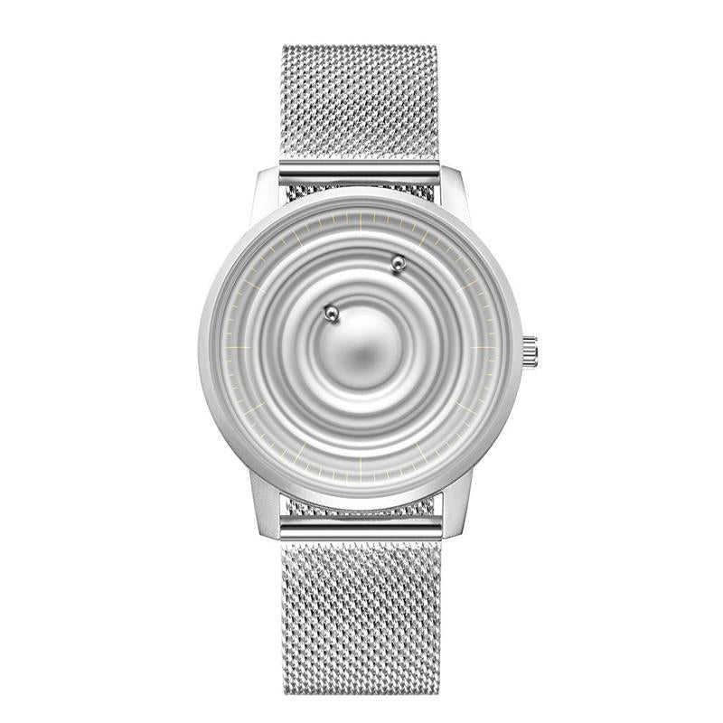 Stainless Steel Men Quartz Watch with Magnetic Strap - 40mm - Silver 11