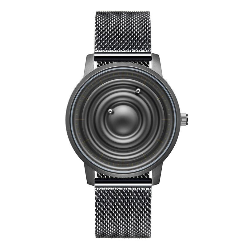 Stainless Steel Men Quartz Watch with Magnetic Strap - 40mm - Silver 12
