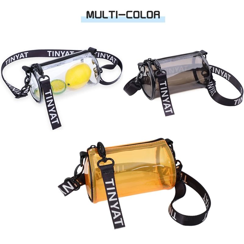 Transparent Pvc Mini Messenger Bag For Women - Black 3