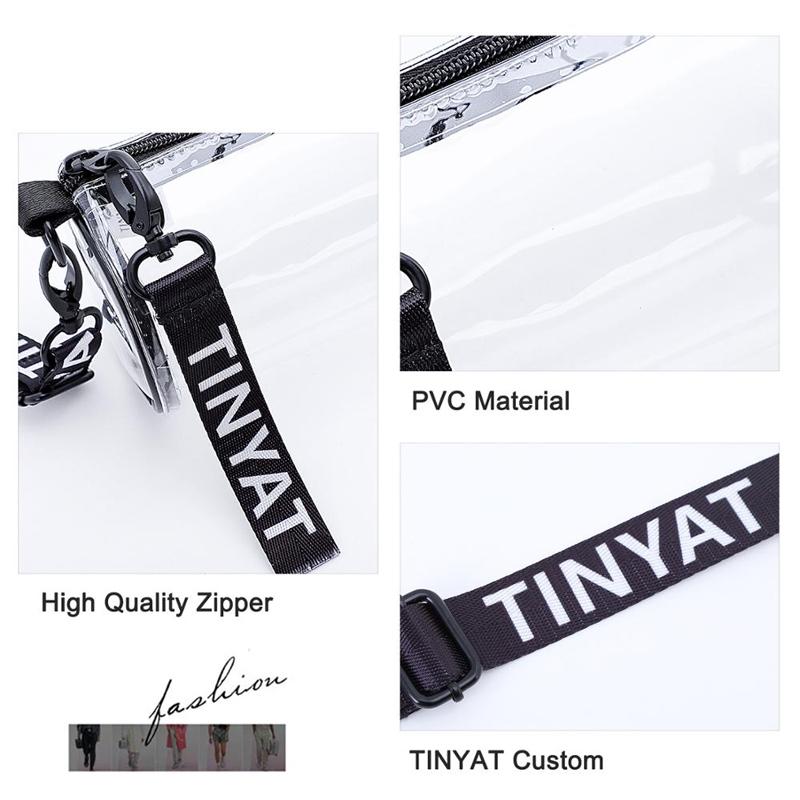 Transparent Pvc Mini Messenger Bag For Women - Black 4