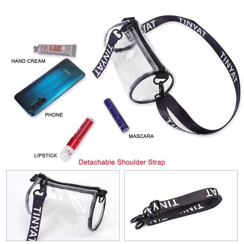 Transparent Pvc Mini Messenger Bag For Women - Black 5