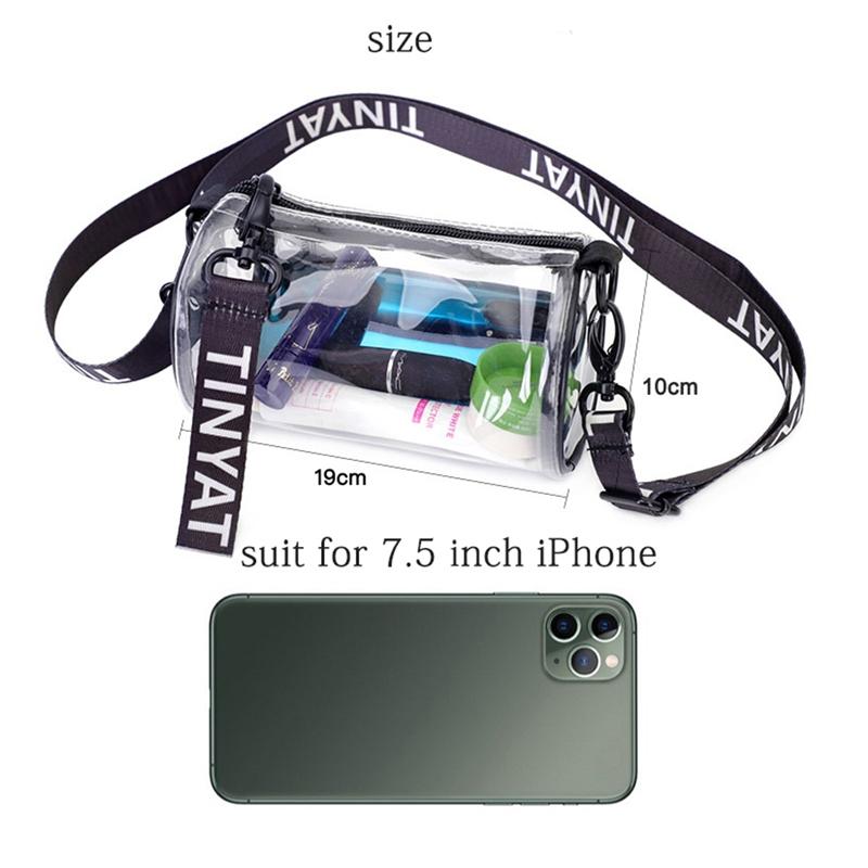 Transparent Pvc Mini Messenger Bag For Women - Black 7