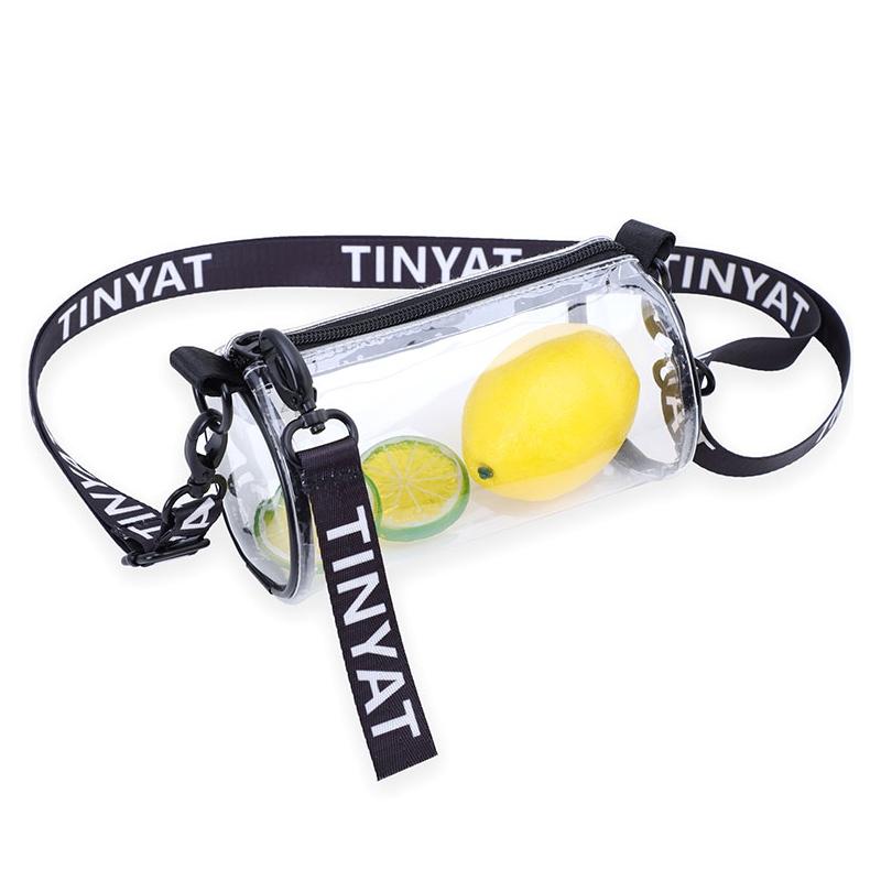 Transparent Pvc Mini Messenger Bag For Women - Black 11