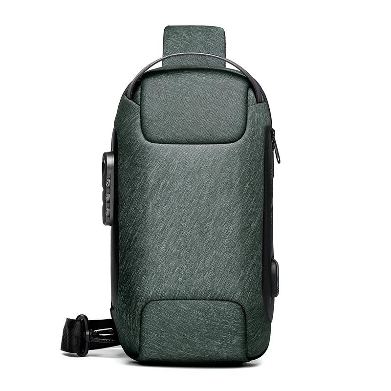 Men's Anti Theft Oxford Chest Bag - Army Green 9