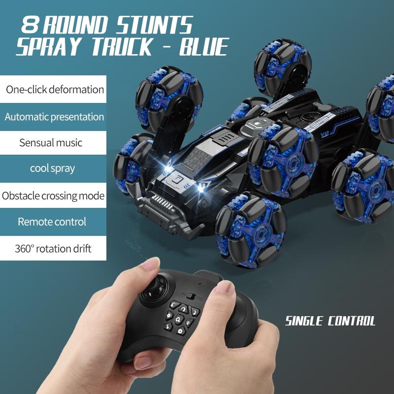 Stunt Drift Remote Control Car - Single Control Eight Wheels - Green 10