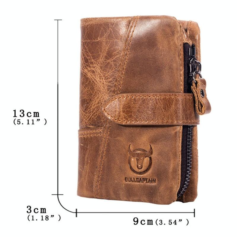Men Vertical Cowhide Wallet with Rfid Blocking - Yellow Brown 3