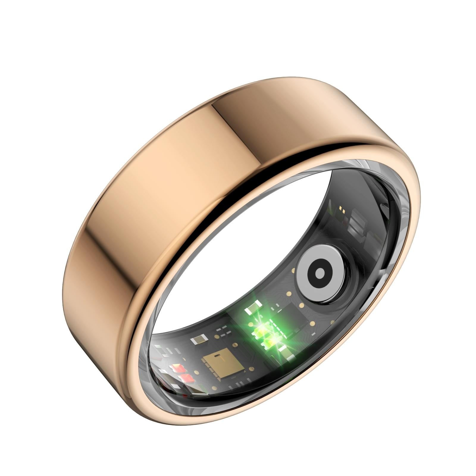 Smart Ring With Heart Rate Blood Oxygen Sleep Monitoring & Sports Modes - Size 10 - Gold 14