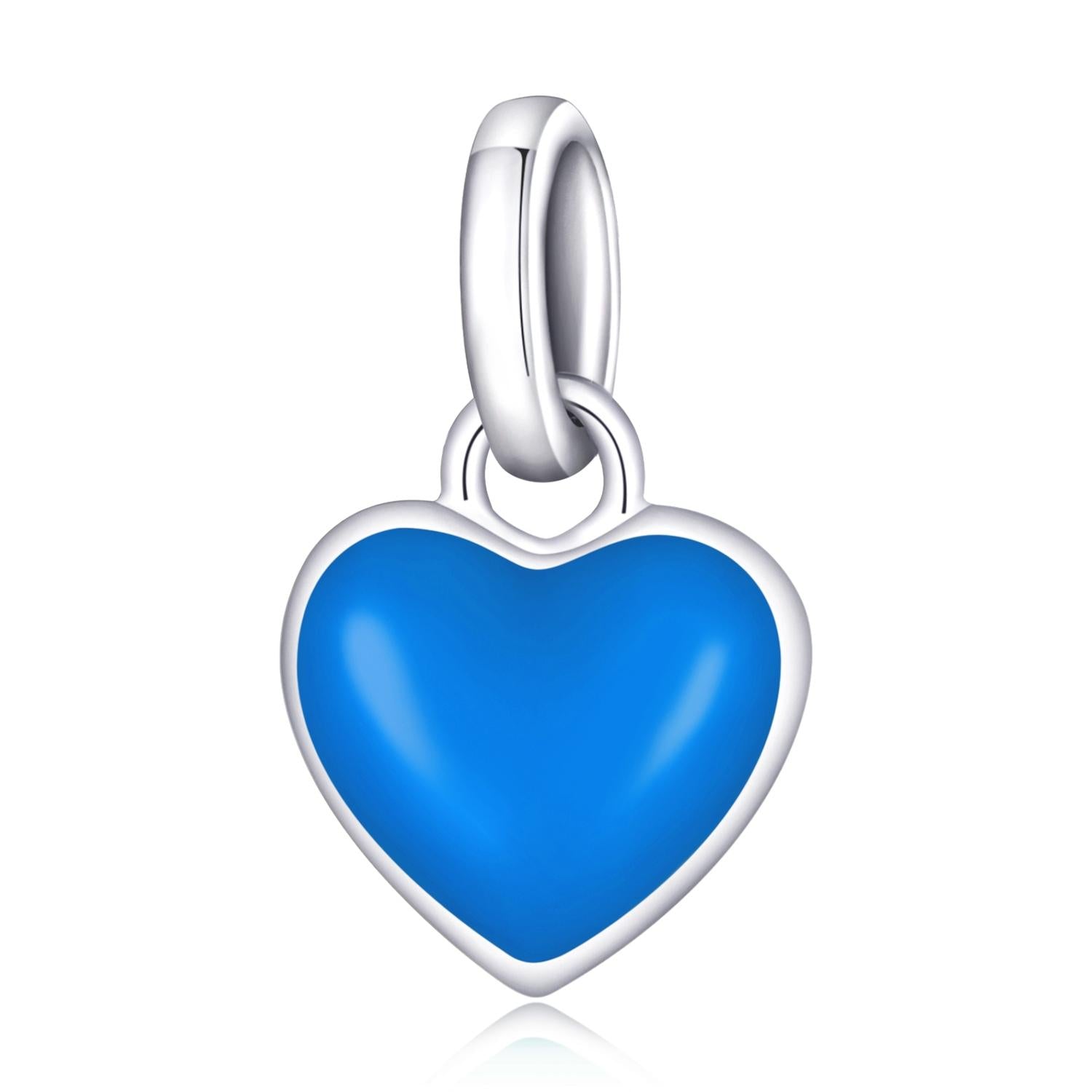 925 Sterling Silver Heart Pendant For Diy Bracelets & Necklaces - Pink 10