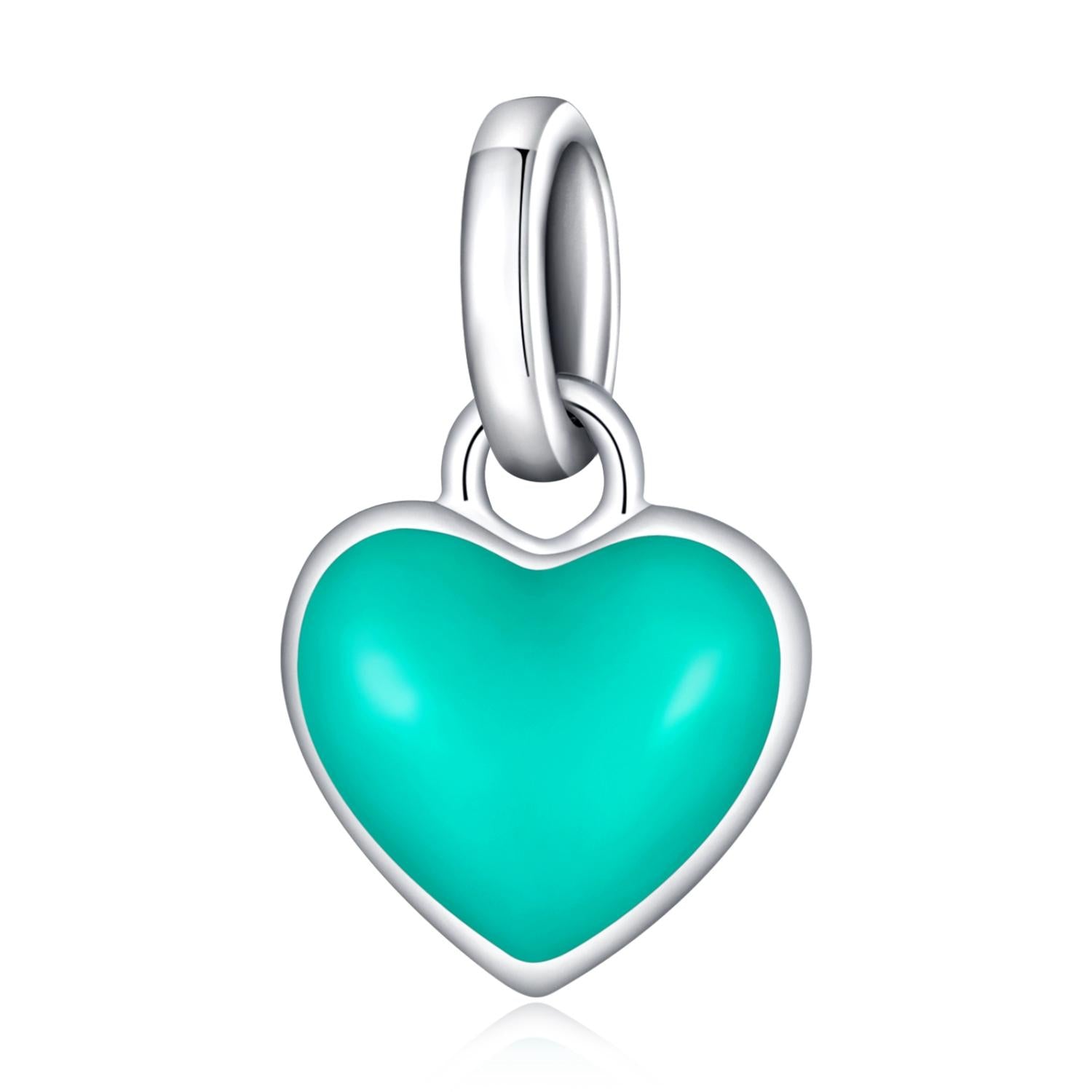 925 Sterling Silver Heart Pendant For Diy Bracelets & Necklaces - Pink 12
