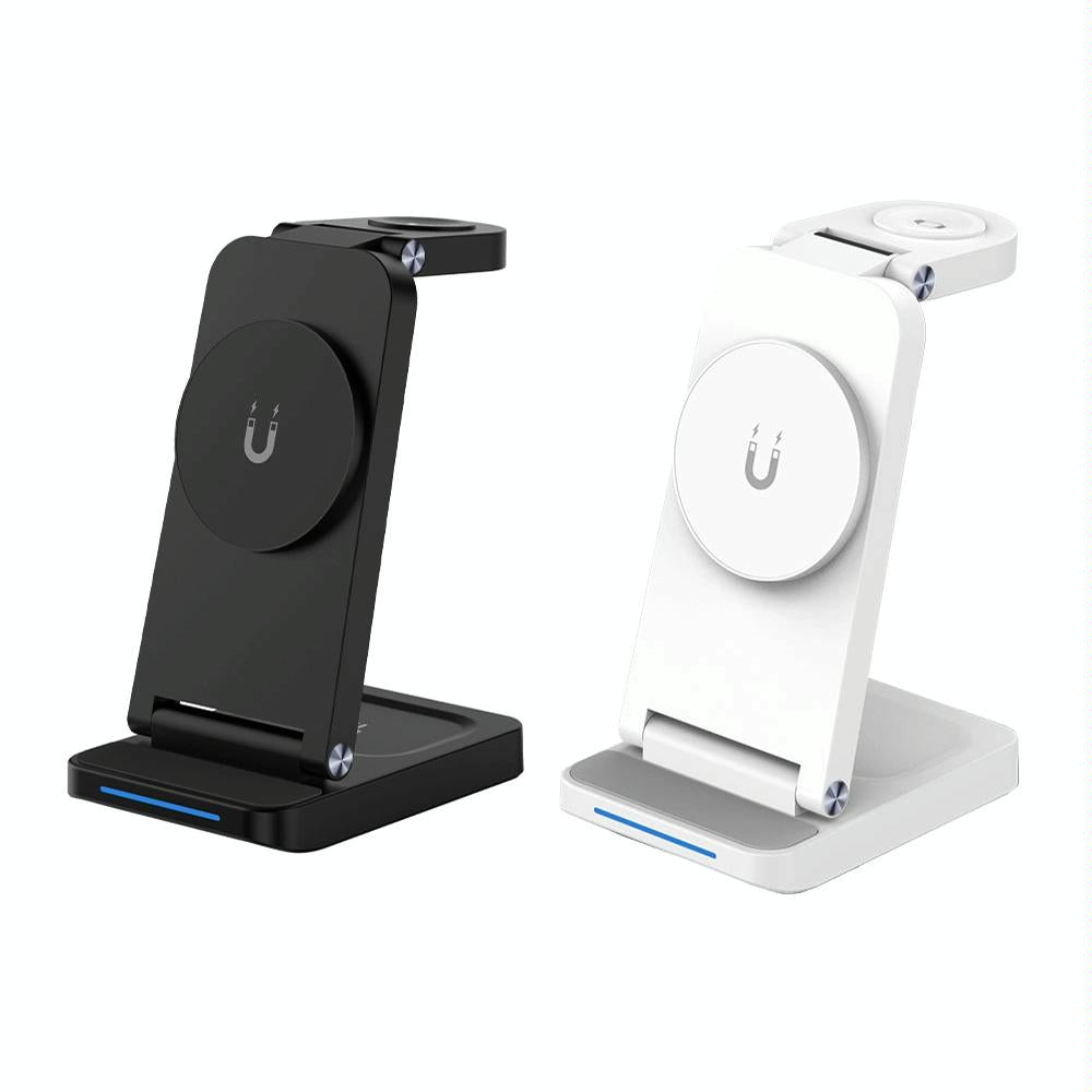 3 In 1 Magnetic Wireless Charger Stand - White 3