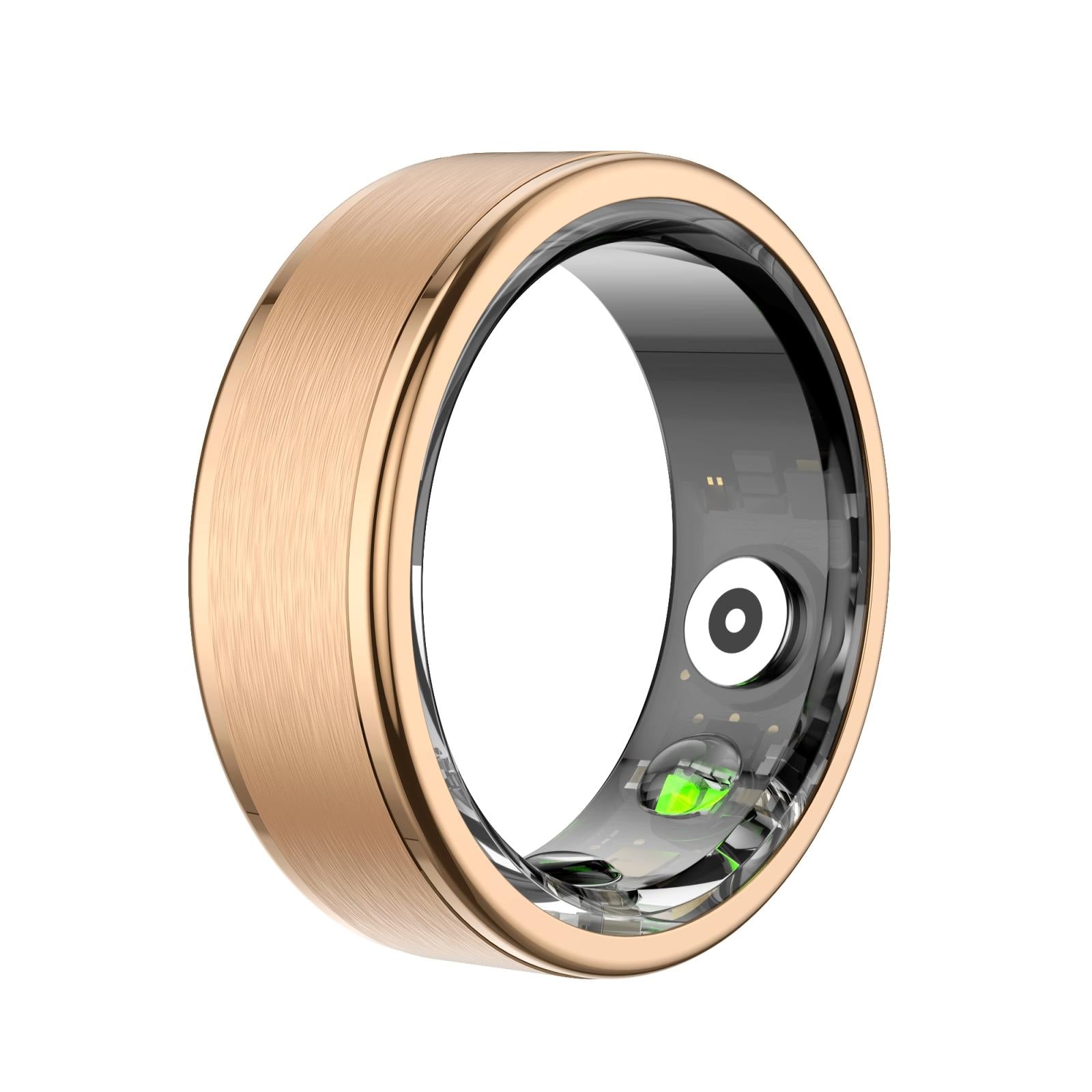 Smart Ring With Heart Rate Blood Oxygen Sleep & Sports Modes - Size 10 - Gold 12