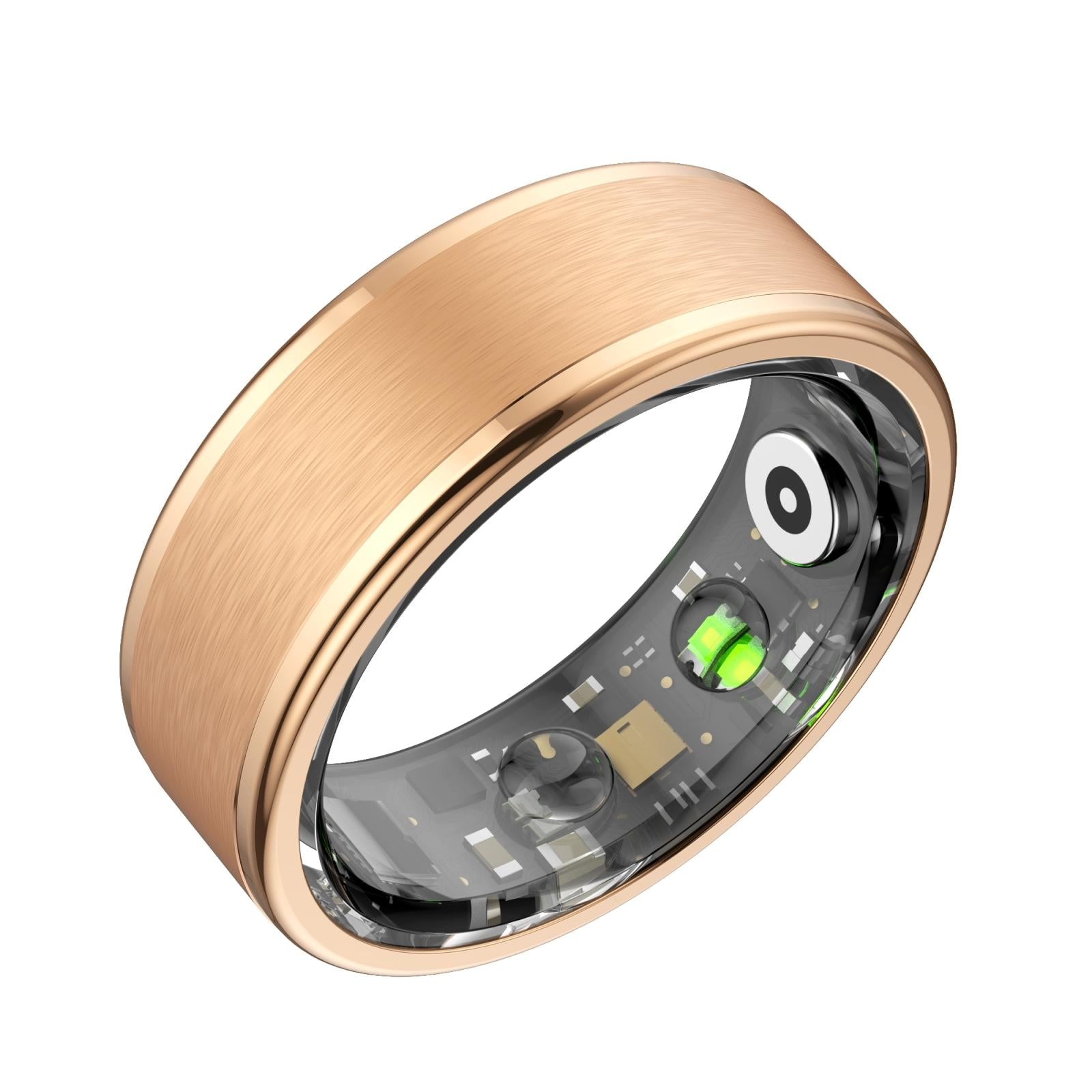 Smart Ring With Heart Rate Blood Oxygen Sleep & Sports Modes - Size 10 - Gold 15