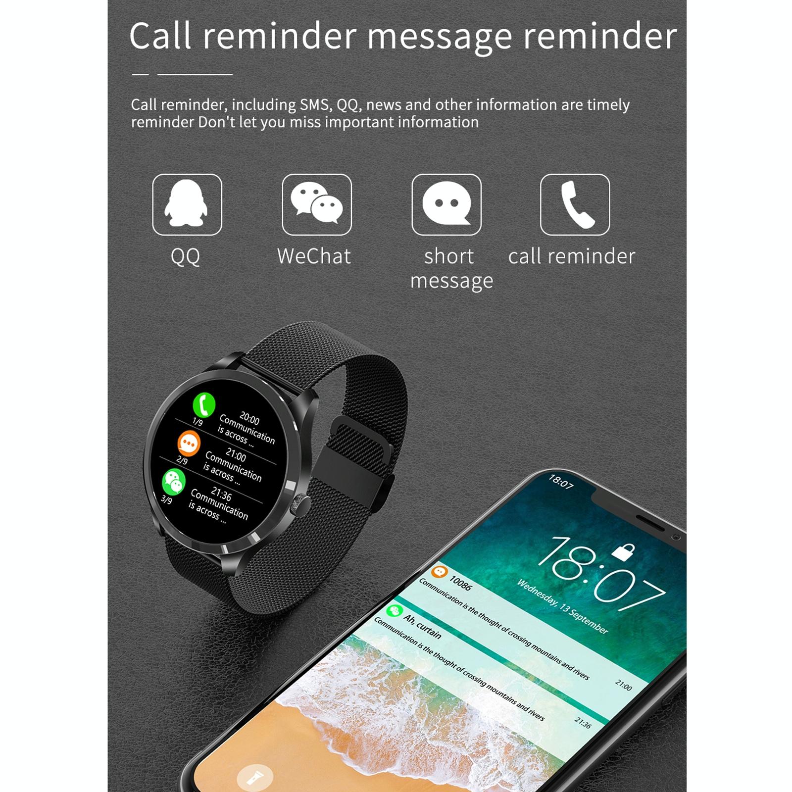 1.28 Inch Ips Colour Screen Ip67 Waterproof Smart Watch Support Blood Pressure Monitoring / Heart Rate Monitoring / Sleep Monitoring - Black 6