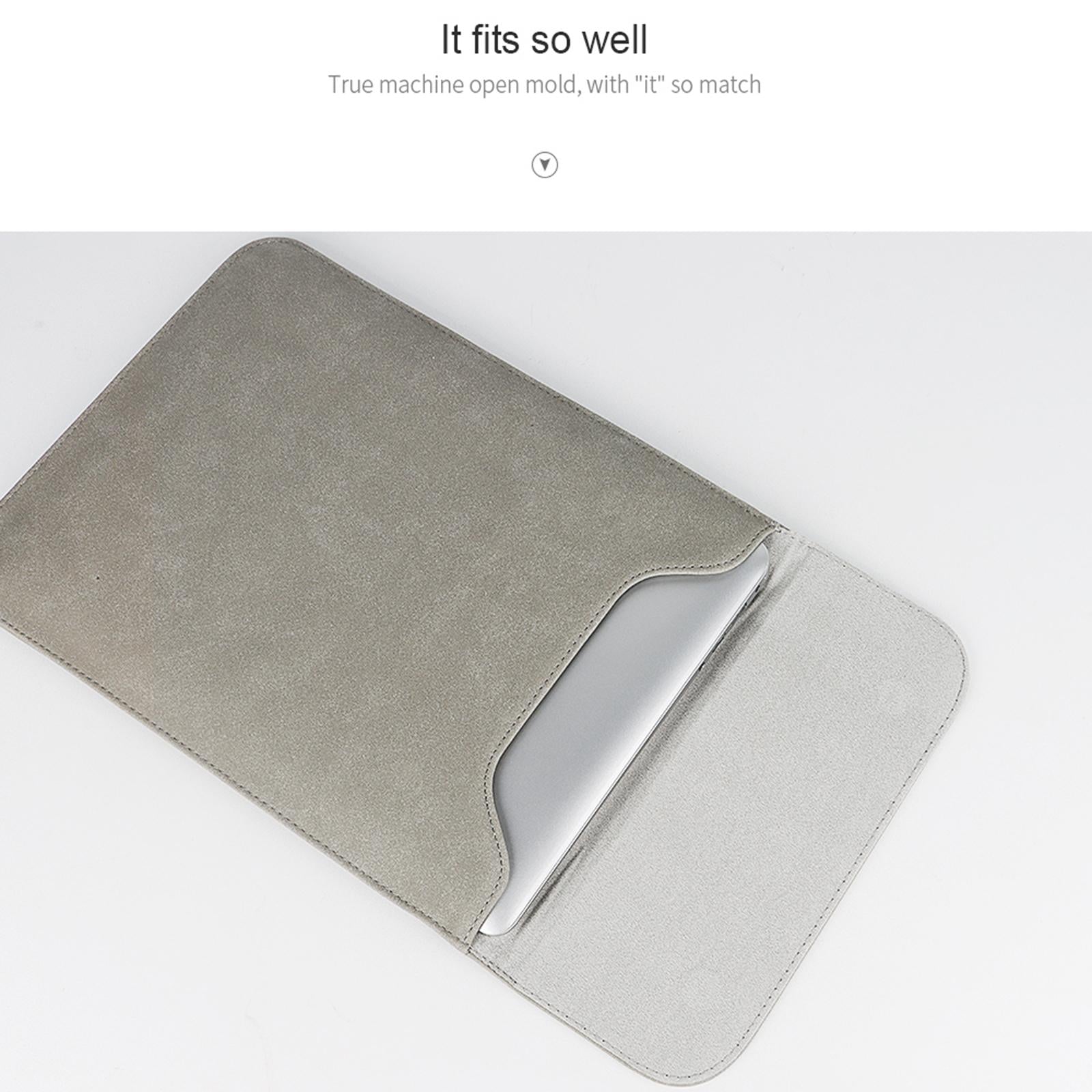11.6-12.5 Inch Ultra-thin Notebook Liner Bag with Small Bag - Pu02 - Light Grey 5