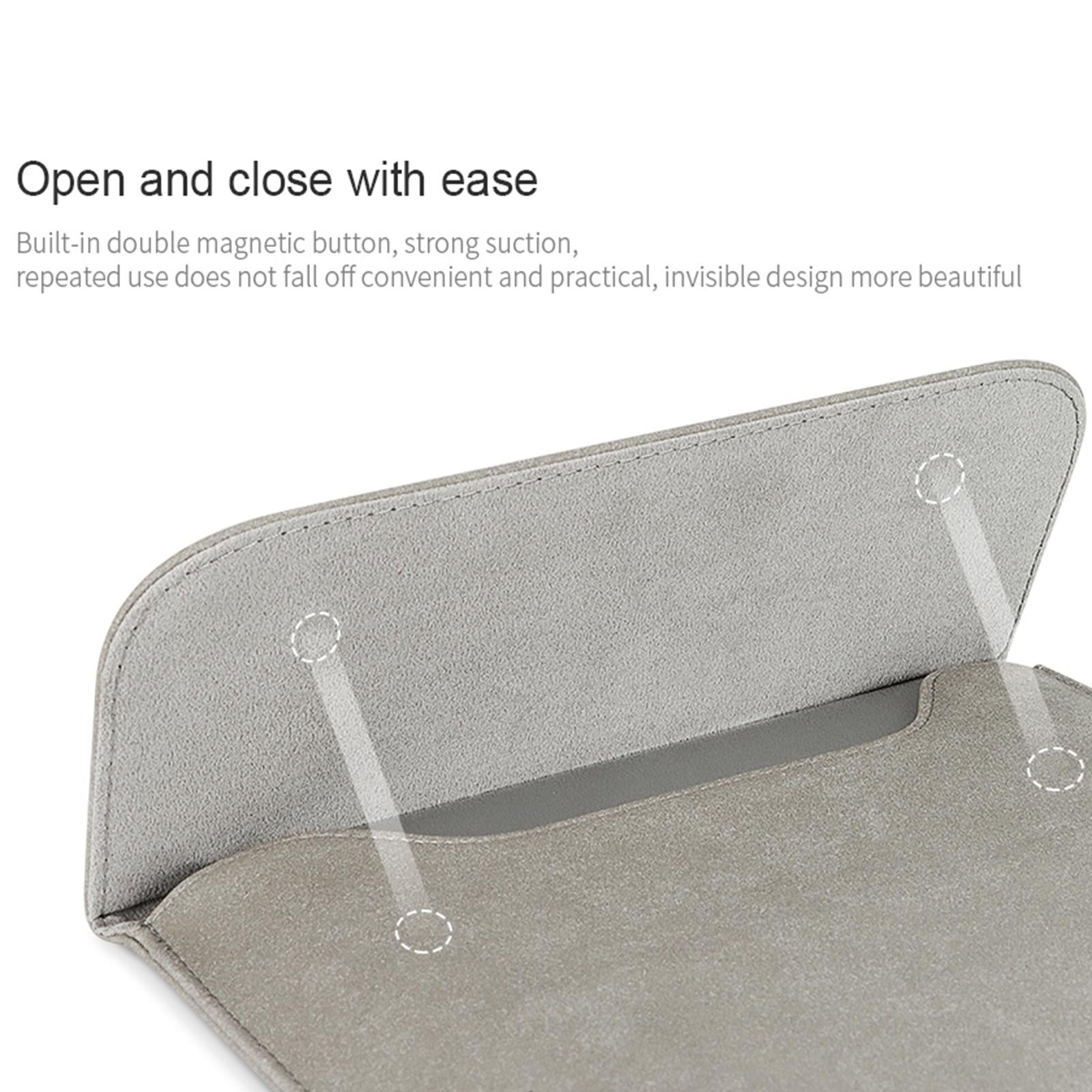 11.6-12.5 Inch Ultra-thin Notebook Liner Bag with Small Bag - Pu02 - Light Grey 6