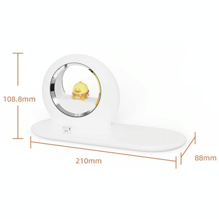 10W Cartoon Wireless Fast Charger With Night Light Pink 3