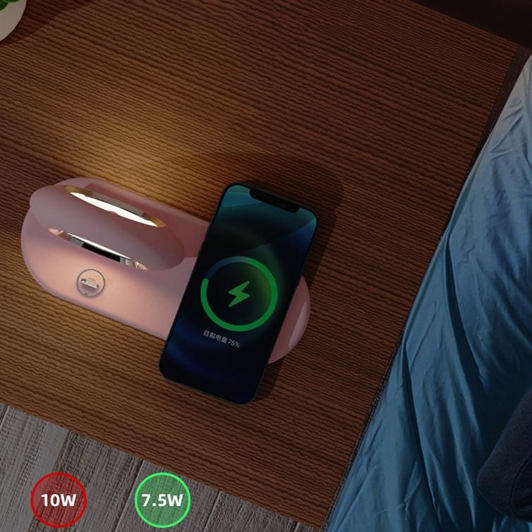 10W Cartoon Wireless Fast Charger With Night Light Pink 4