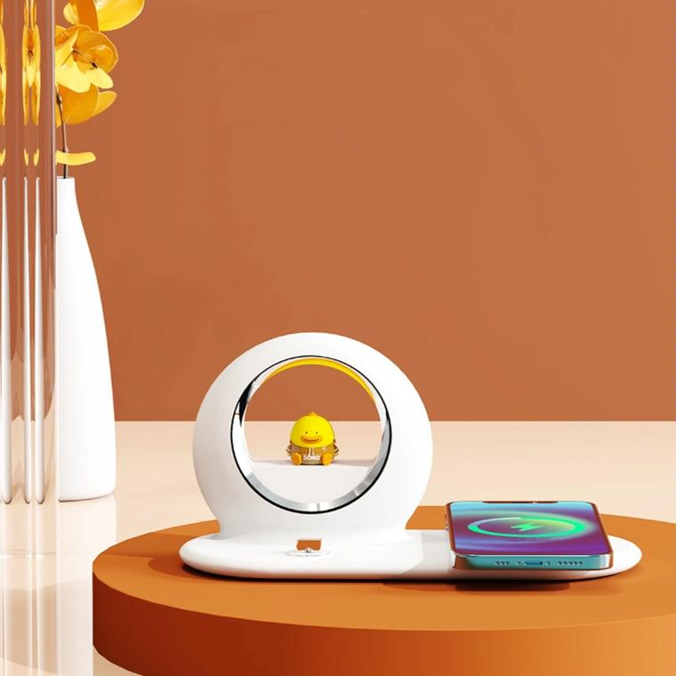 10W Cartoon Wireless Fast Charger With Night Light Pink 6