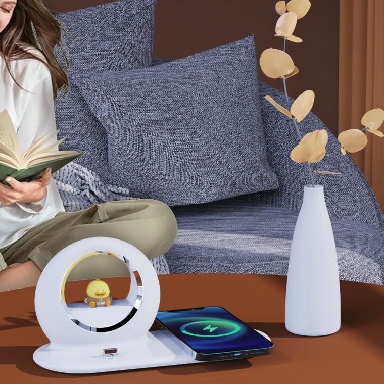 10W Cartoon Wireless Fast Charger With Night Light Pink 7