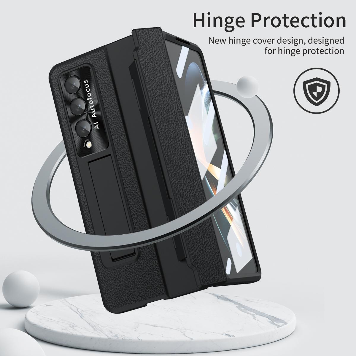 For Samsung Galaxy z Fold4 5G Full Coverage Phone Case with Hinge - Integrated Design - Black 3