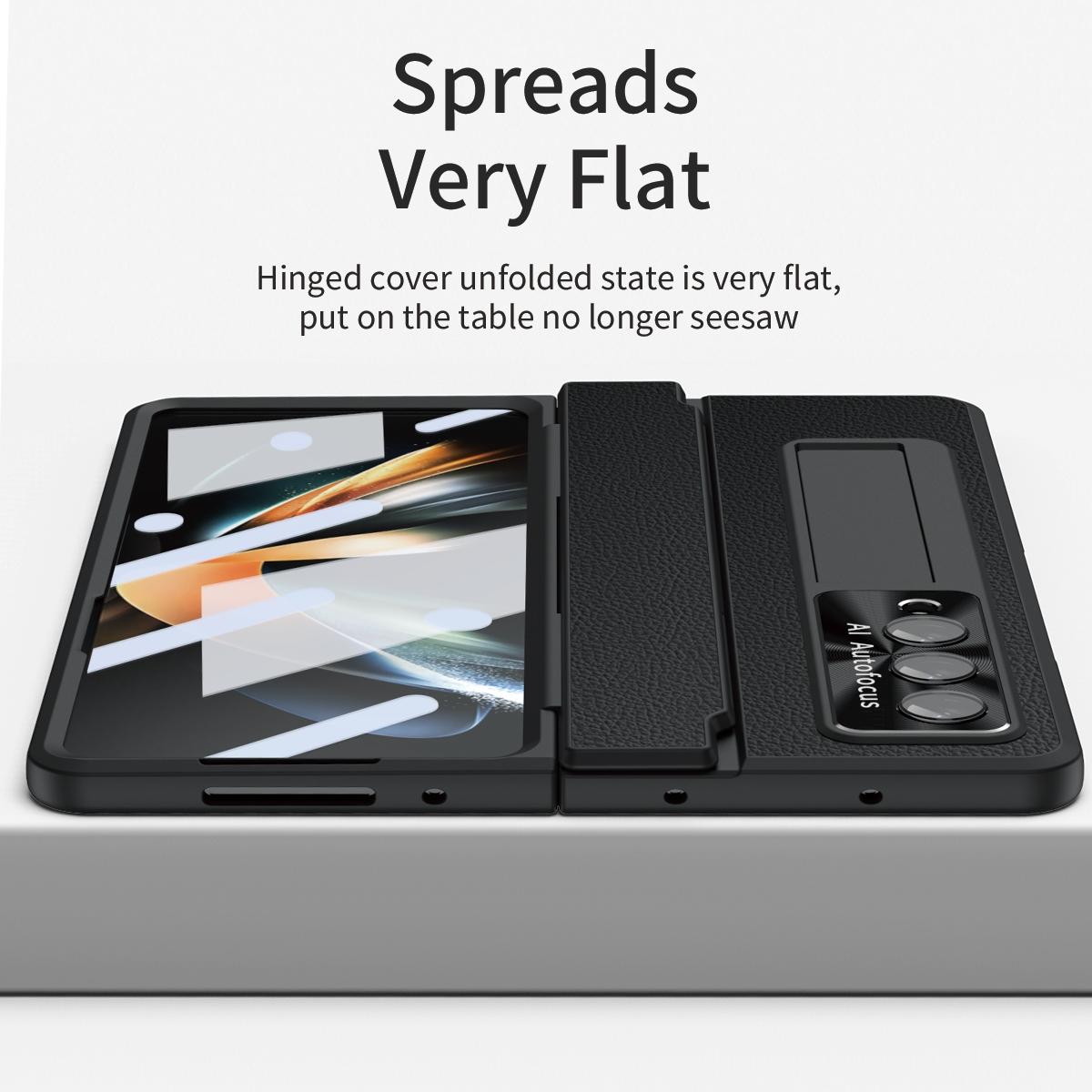 For Samsung Galaxy z Fold4 5G Full Coverage Phone Case with Hinge - Integrated Design - Black 5