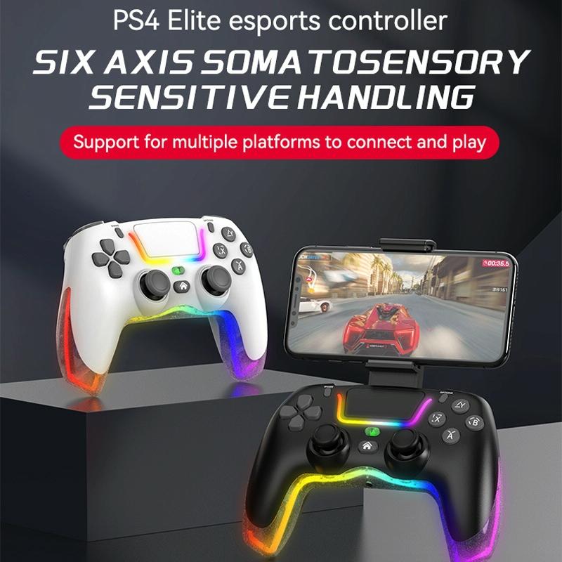 Wireless Bluetooth Grip for Ps4 with Dazzling Colour Light - Pink 3