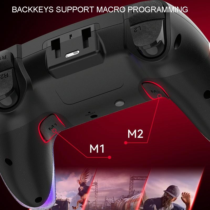 Wireless Bluetooth Grip for Ps4 with Dazzling Colour Light - Pink 10