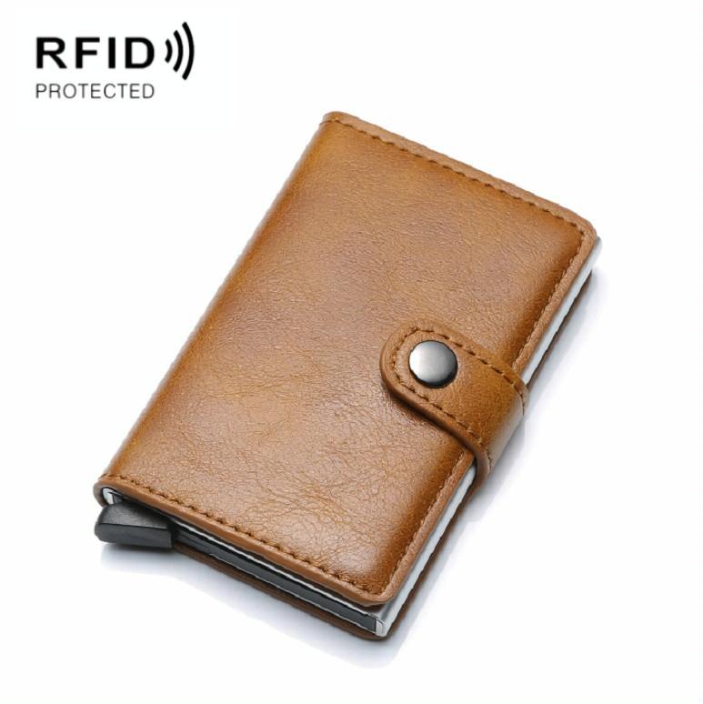 Secure Rfid Blocking Aluminum Card Case - Brown