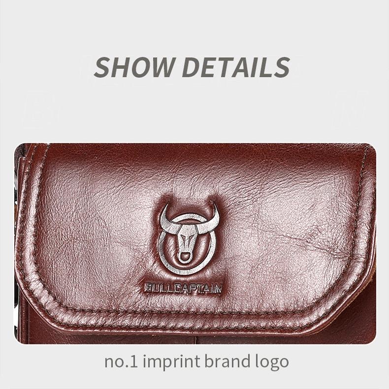 Large Capacity Retro Cowhide Crossbody Bag - Coffee 6