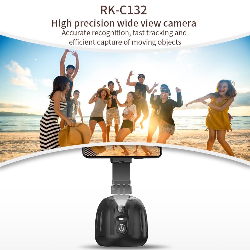 Smart 360 Degree Live Video Recording Desktop Stabilizer - Black 7