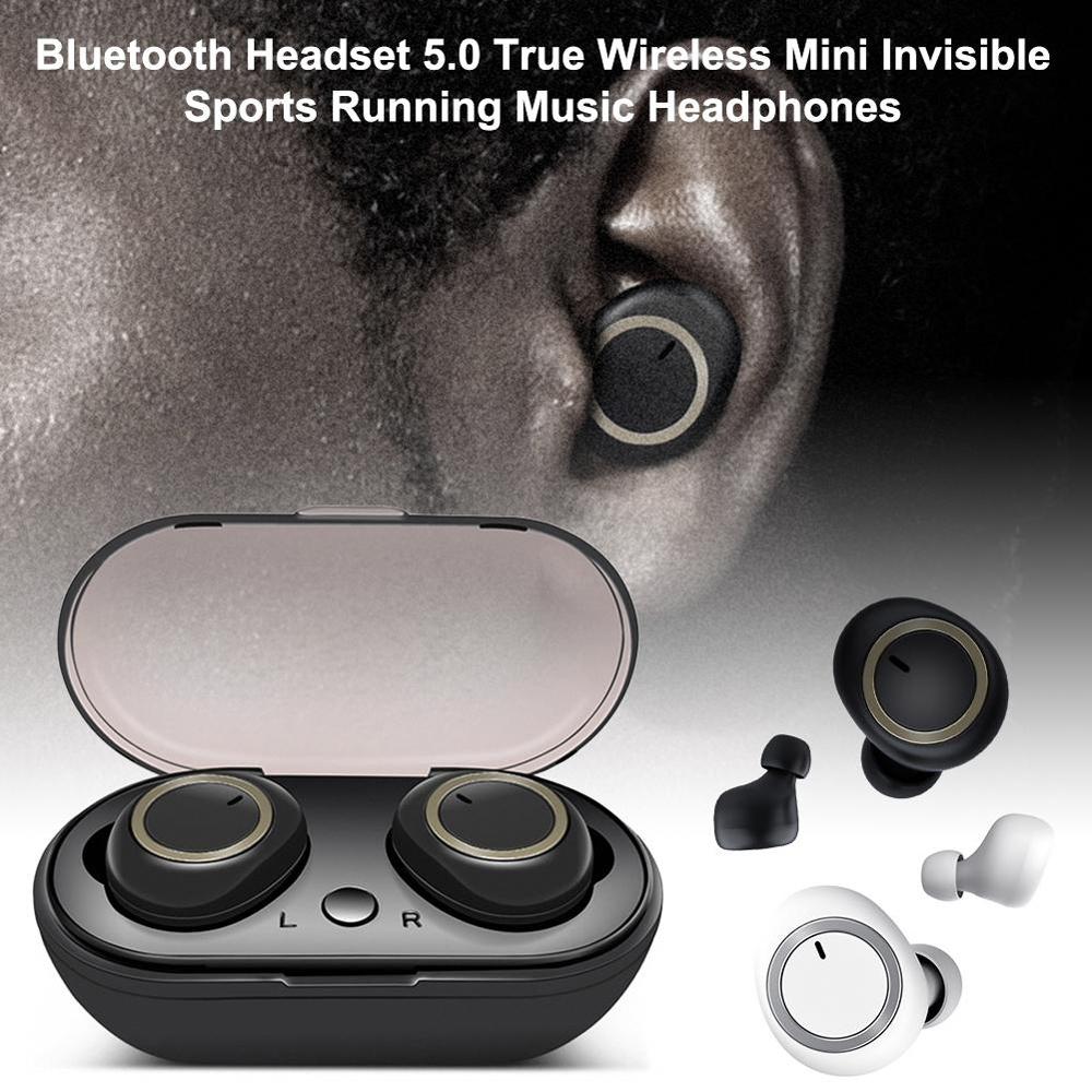 Mini Invisible Tws Bluetooth 5.0 Earphones with Charging Box & Mic - White 10
