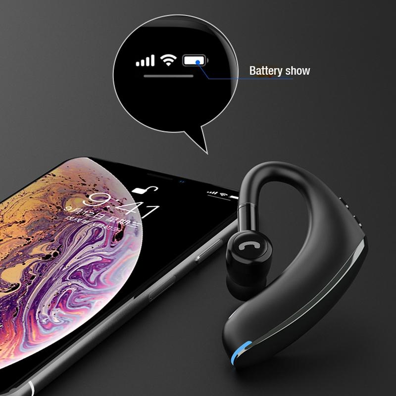 180 Degree Rotating Wireless Bluetooth Car Handsfree Earphones - Blue 4