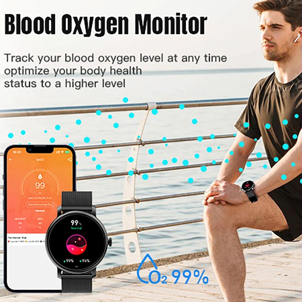 1.43 Inch Amoled Round Screen Steel Strap Smart Watch Supports Blood Oxygen Detection - Gold 7