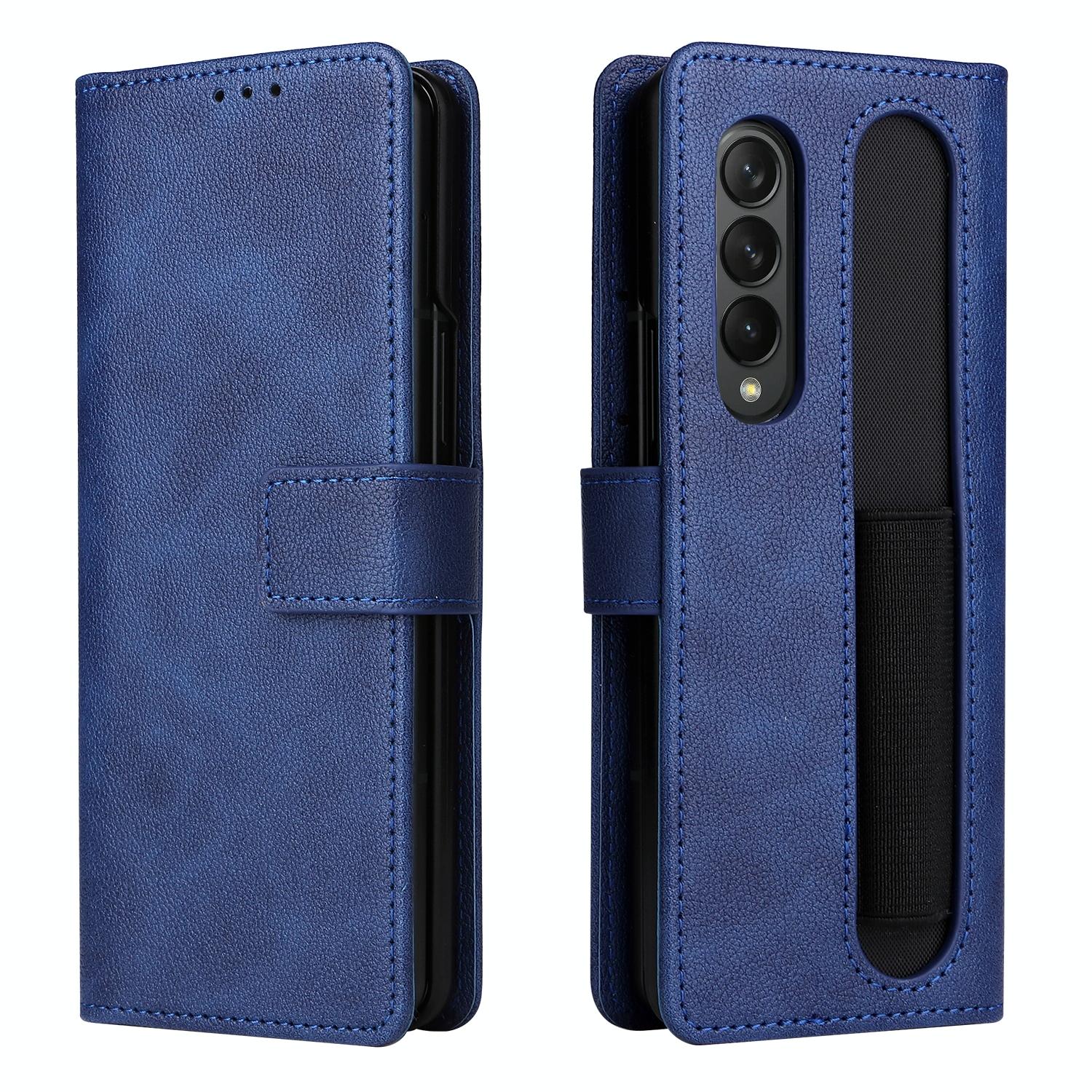 For Samsung Galaxy Z Fold4 5G Leather Flip Case With Pen Slot - Pink 3