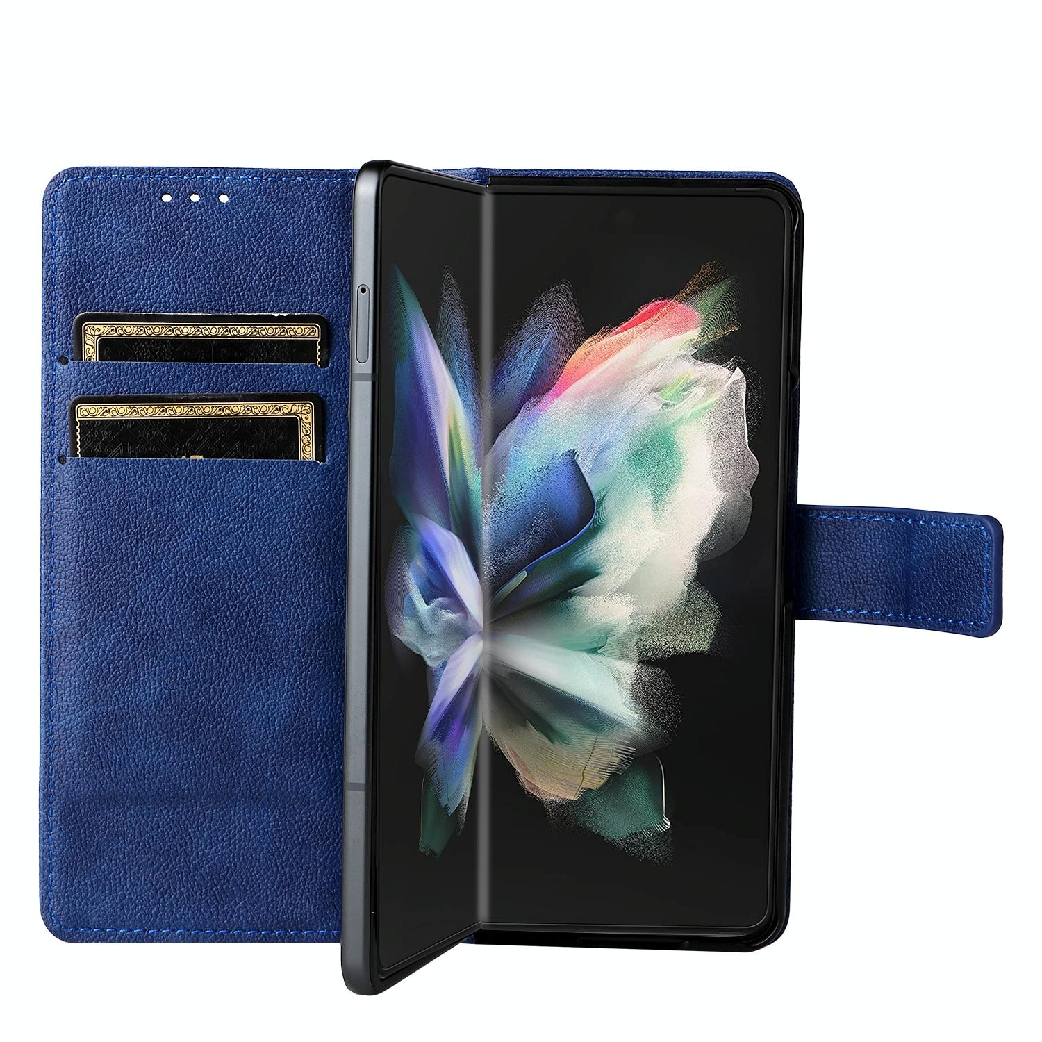 For Samsung Galaxy Z Fold4 5G Leather Flip Case With Pen Slot - Pink 4