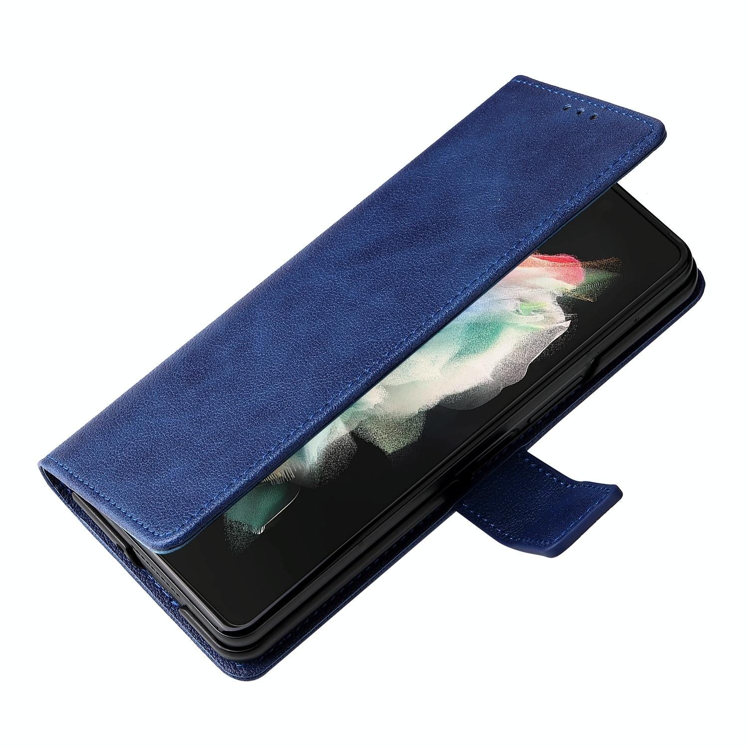 For Samsung Galaxy Z Fold4 5G Leather Flip Case With Pen Slot - Pink 6