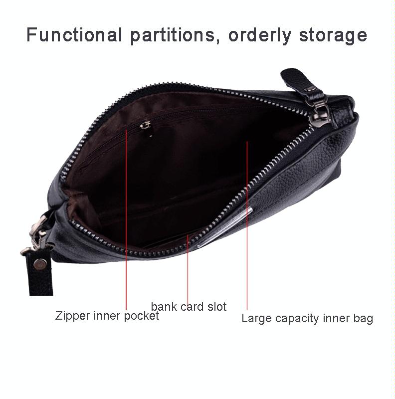 Large Capacity Casual Clutch Wallet with Zipper Closure - Brown 5