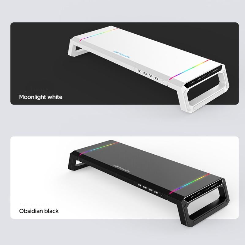 Foldable Laptop Stand with Rgb Lighting & Usb Expansion - Monitor Rack - Obsidian Black 3