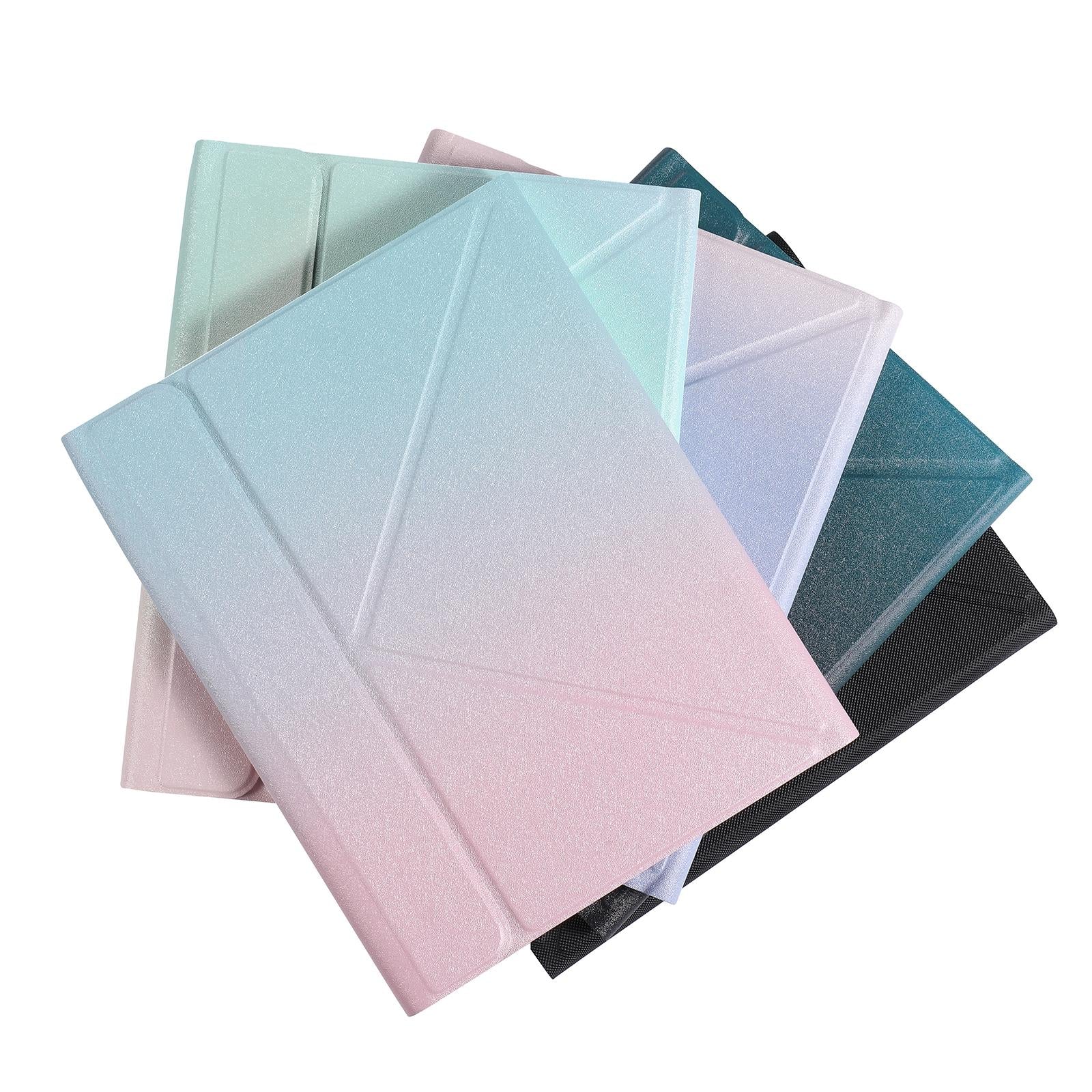 Bluetooth Keyboard Leather Case For Ipad 9.7 - Triangle Holder & Pen Slot - Gradient Rainbow 8