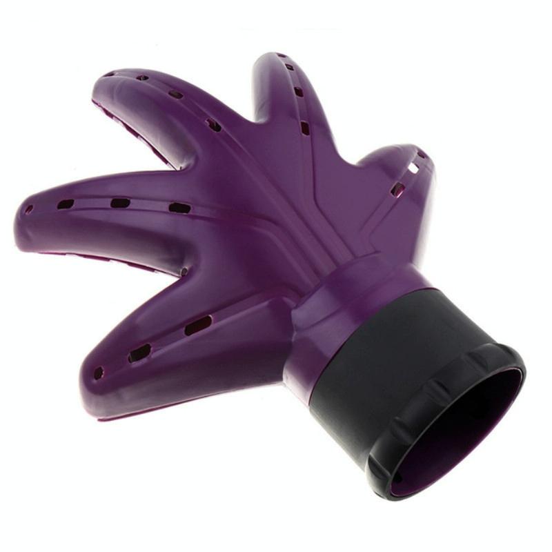 Palm Shaped Hair Dryer Cover For Drying & Shaping Fits Most Brands - Purple 3