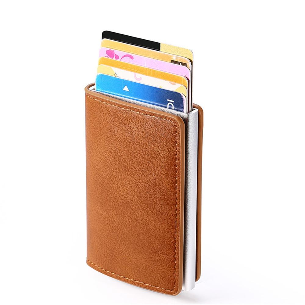 Automatic Rfid Blocking Card Holder with Coin Pocket - Blue 7