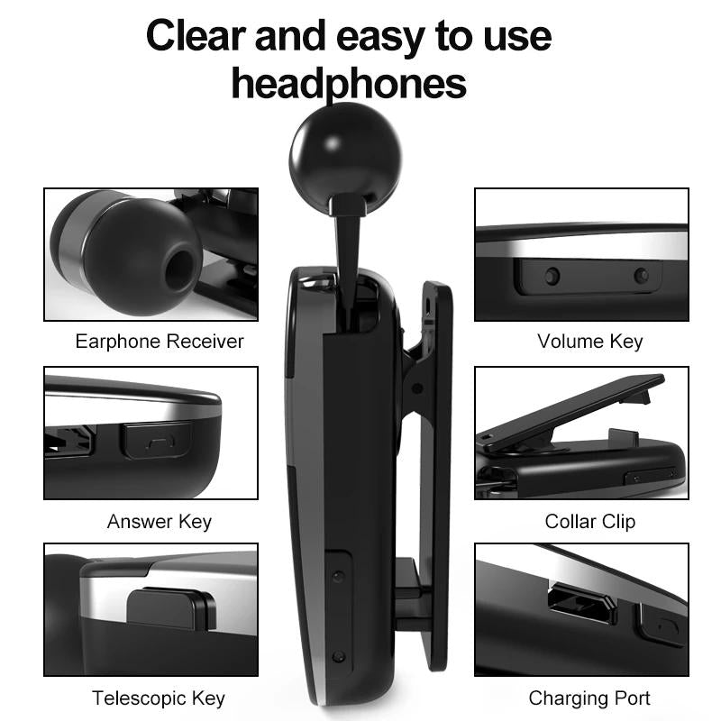Wireless Bluetooth Earphone with Vibration Reminder for Phone - White 8