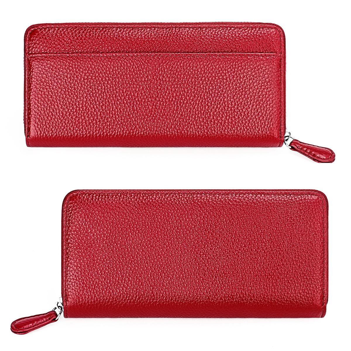 Stylish Rfid Clutch with Zipper - Lychee Texture - Armygreen 9