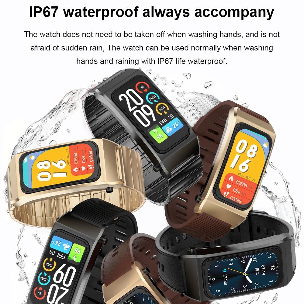 1.98 Inch 2 In 1 Bluetooth Earphone Smart Watch With Ecg & Nfc Support - Brown 8